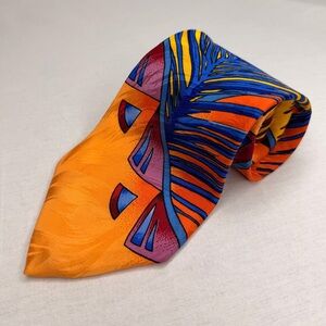 Vintage 90's Y2K Rush Limbaugh No Boundaries Silk Peacock Feather Necktie Tie